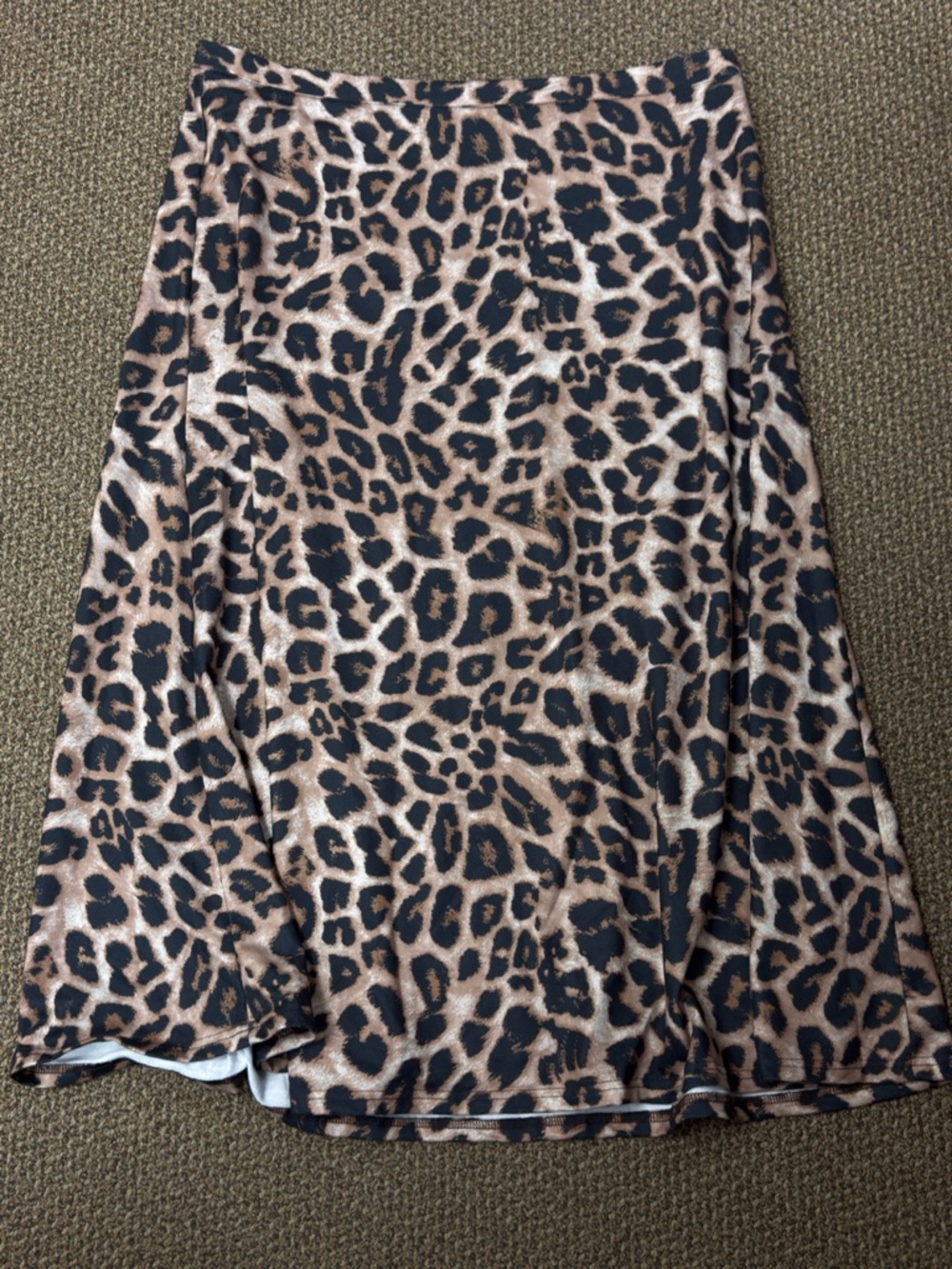 Leopard Print Maxi‎ Skirt - Brown/Black